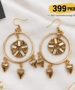 Handmade Kundan Hoop Earrings